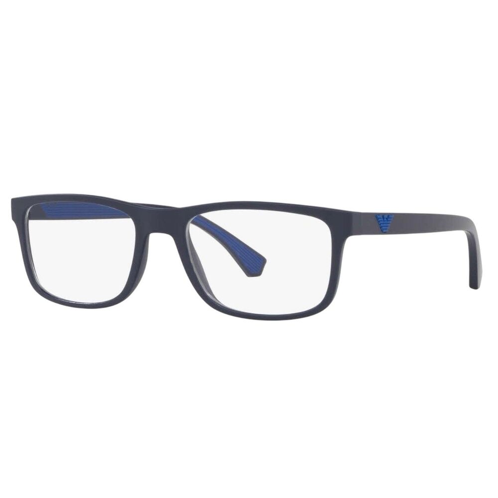 Emporio Armani EA3147 Eyeglasses | Matte Blue | 53-18-142 | Rectangle | Men’s